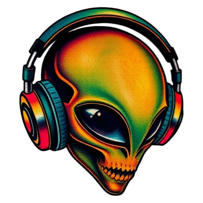 Multicoloured Alien Head
