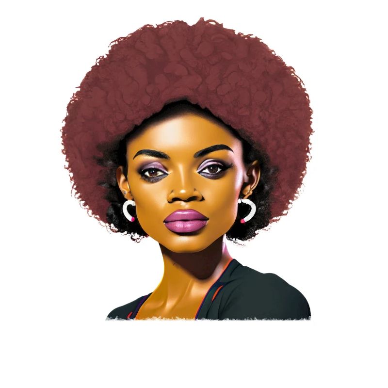 Dame mit Afro