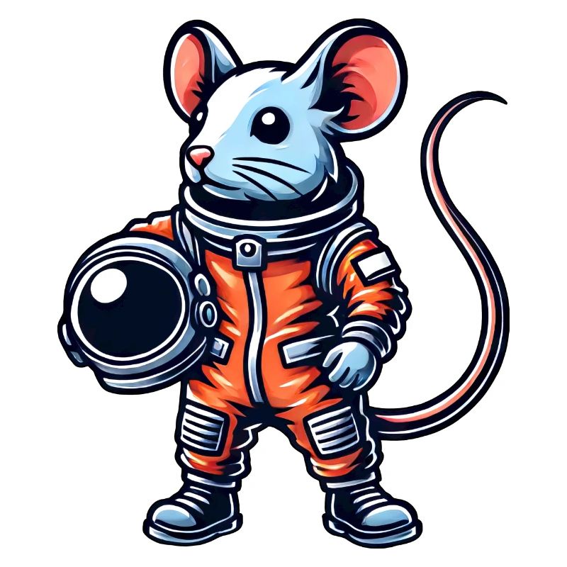 Mouse Astronaut Space Universe Sci-Fi Cartoon