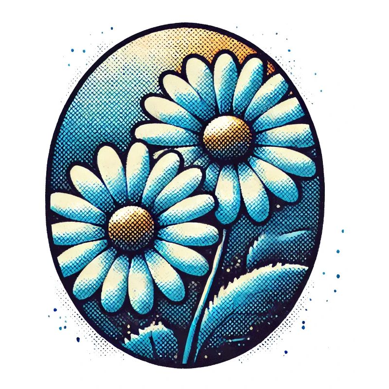 Vintage Blaue Gänseblümchen