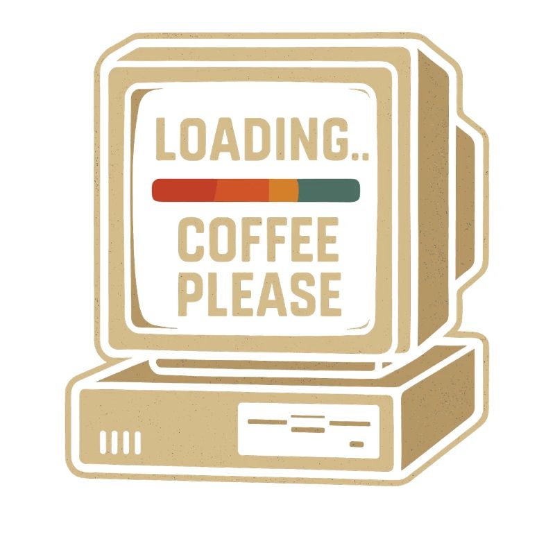Loading Coffee Please Retro Computer