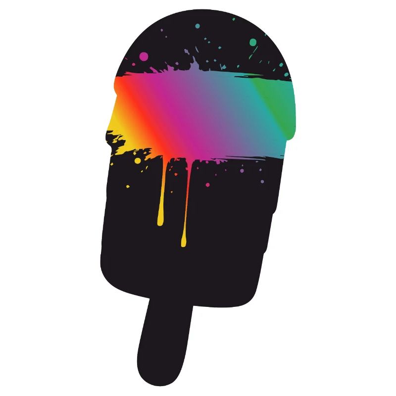 Regenbogen Eis Silhouette Street Art Style 