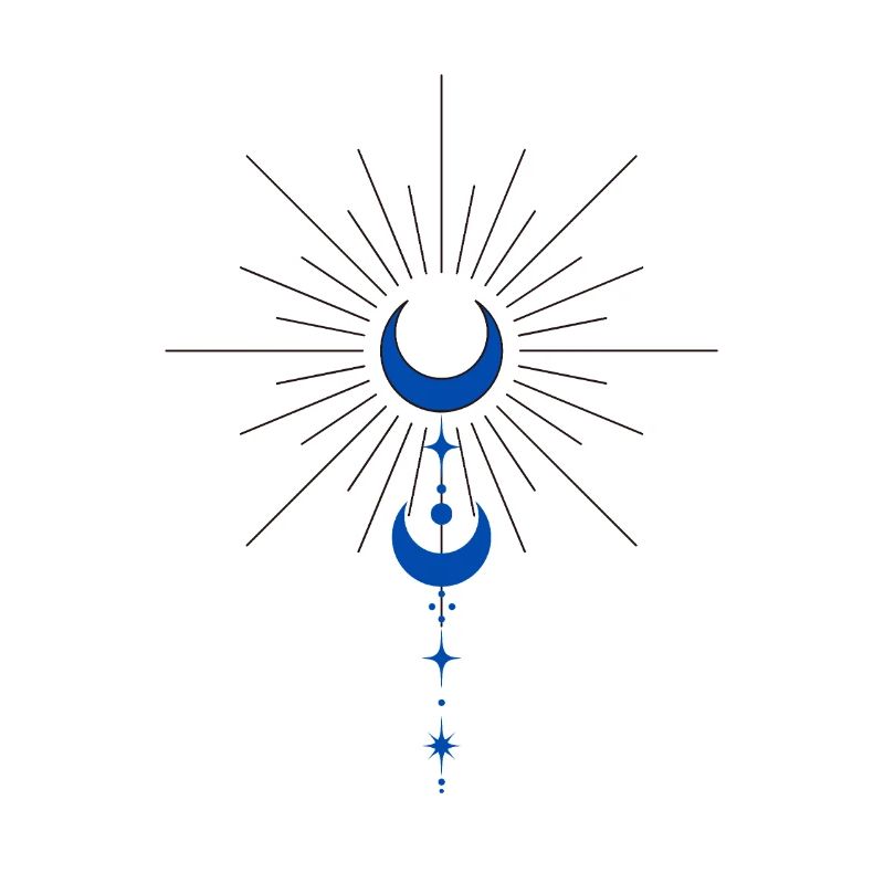 Peace symbol with moon