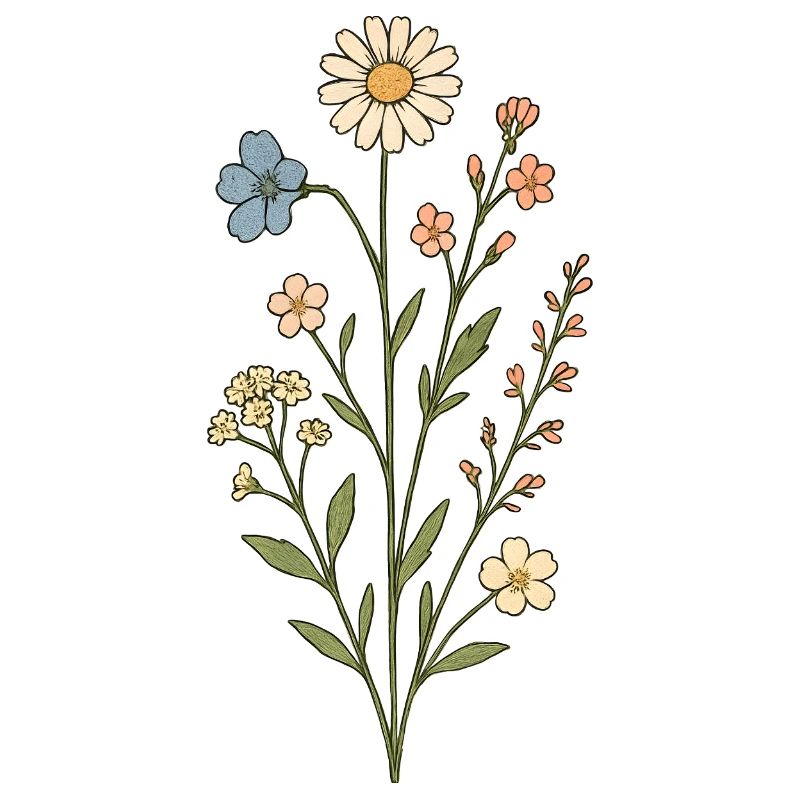 Aquarelle des Fleurs de prairie