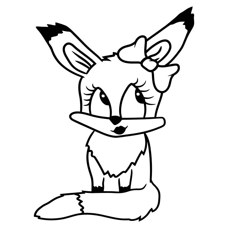 Fuchs Weiblich Mädchen Hübsche Schleife Frau Schön