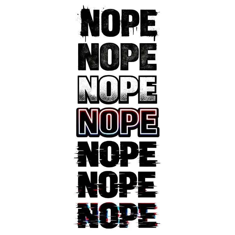 Nein, Neon-Glitch-Textstack