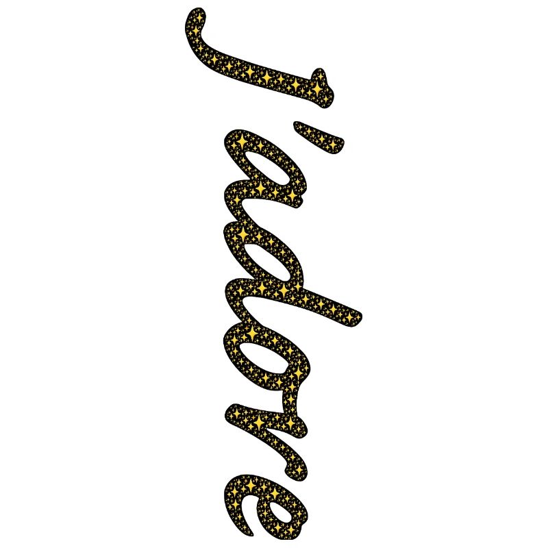 Traînée d'étoiles dorées cursive