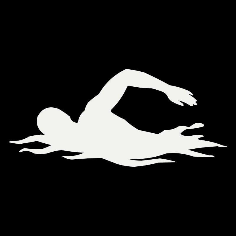 Schwimmer-Silhouette im Wasser