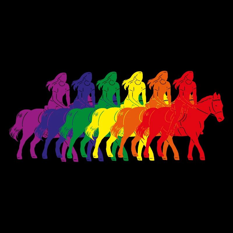 Regenbogen Reiter Silhouette