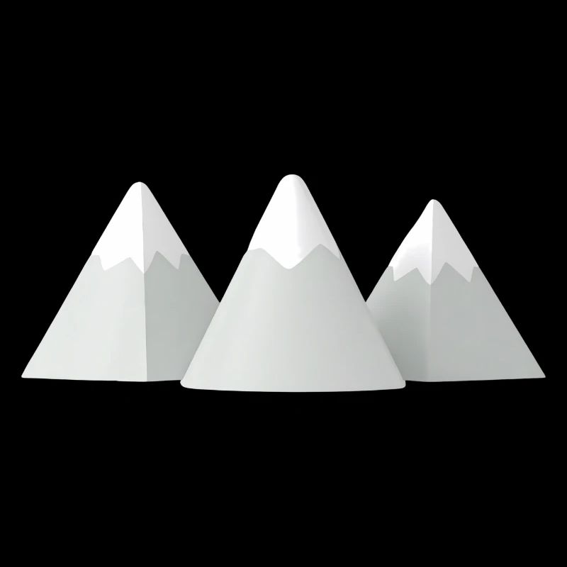 Montagnes enneigées minimalistes en 3D