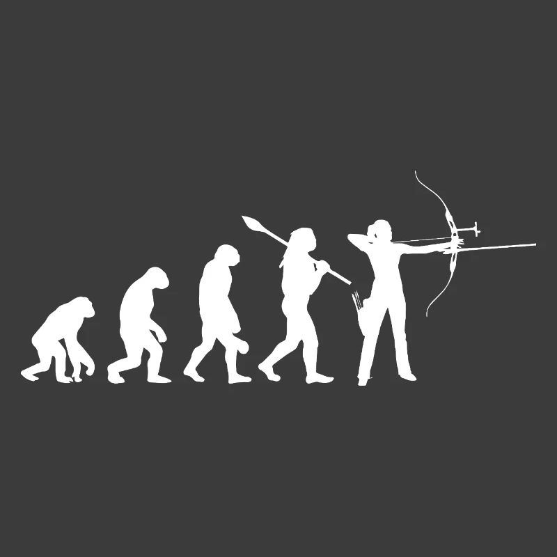 Evolution der Bogenschießfrau Bogenjägerin Sportgeschenk