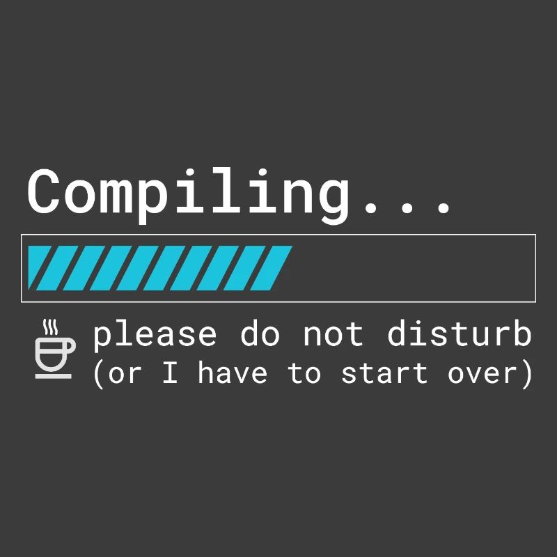 Lustiges Programmierer T-Shirt - Compiling Please 