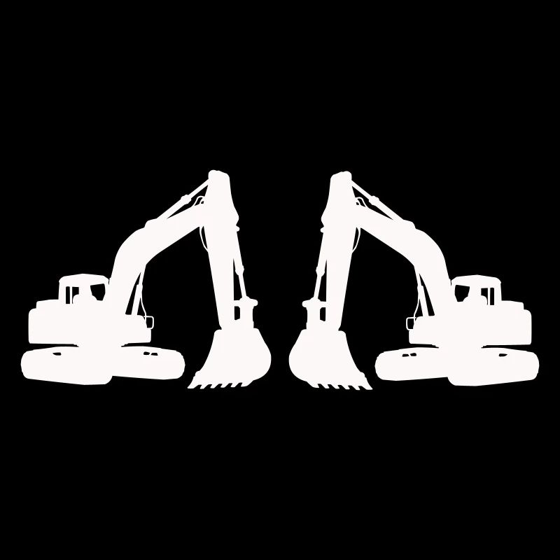 Doppel Bagger Silhouette