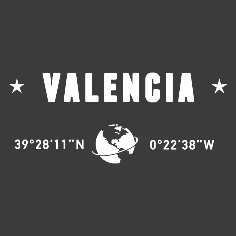 Valencia Spain Gps Coordinates Globe White