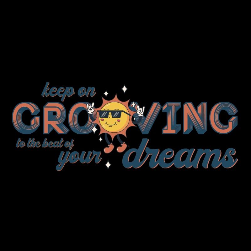 Keep On Grooving 70th Retro Music Saying