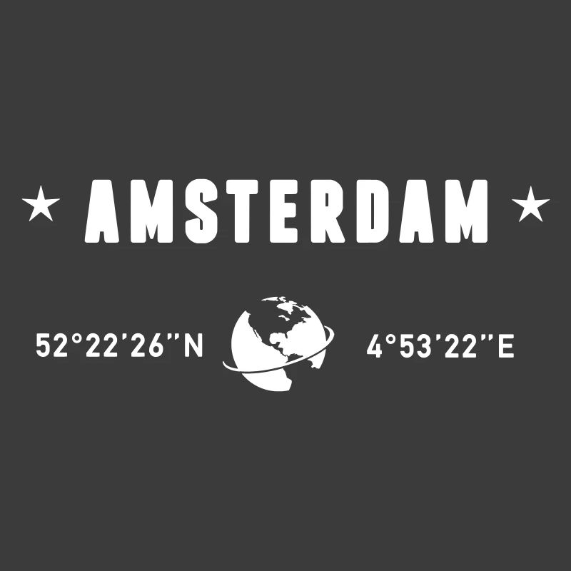 Amsterdam Netherlands Coordinates Gps Globe White