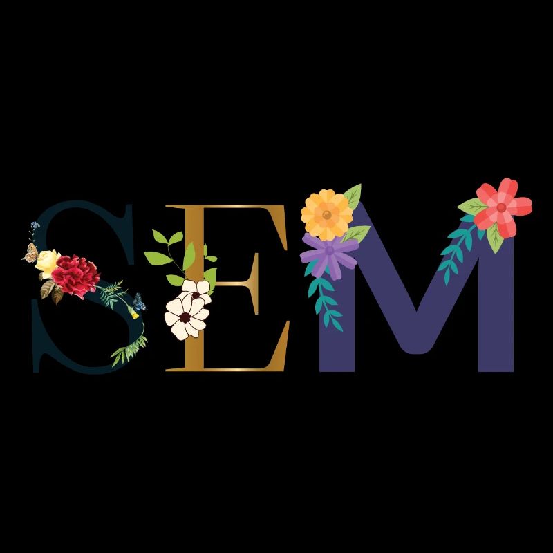 SEM Name mit Blumen geschmückt
