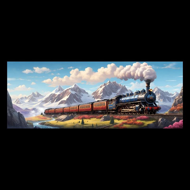 Nostalgischer Eisenbahnzug mit Dampflokomotive