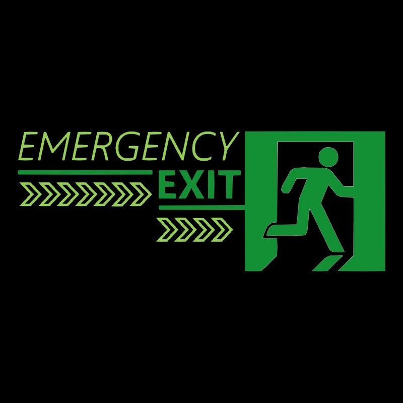 Emergency EXIT Green Flag