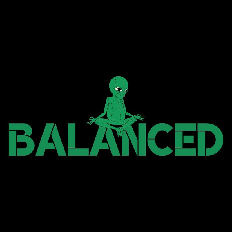 Balanced Alien - Funny Meditating Alien Yoga