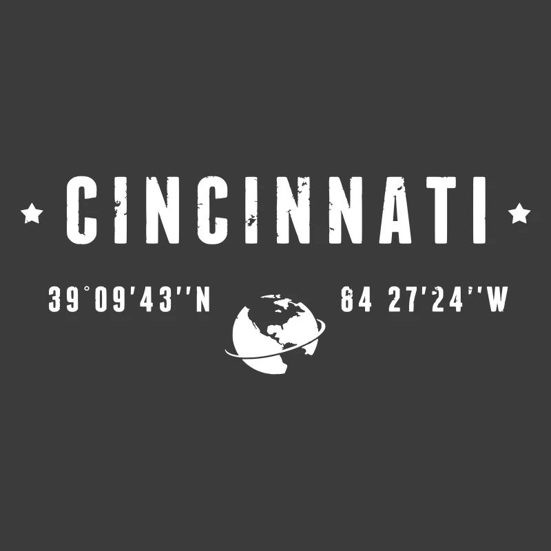 Cincinnati Ohio Coordinates Gps Globe White