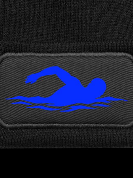 Blauer Schwimmer Silhouette