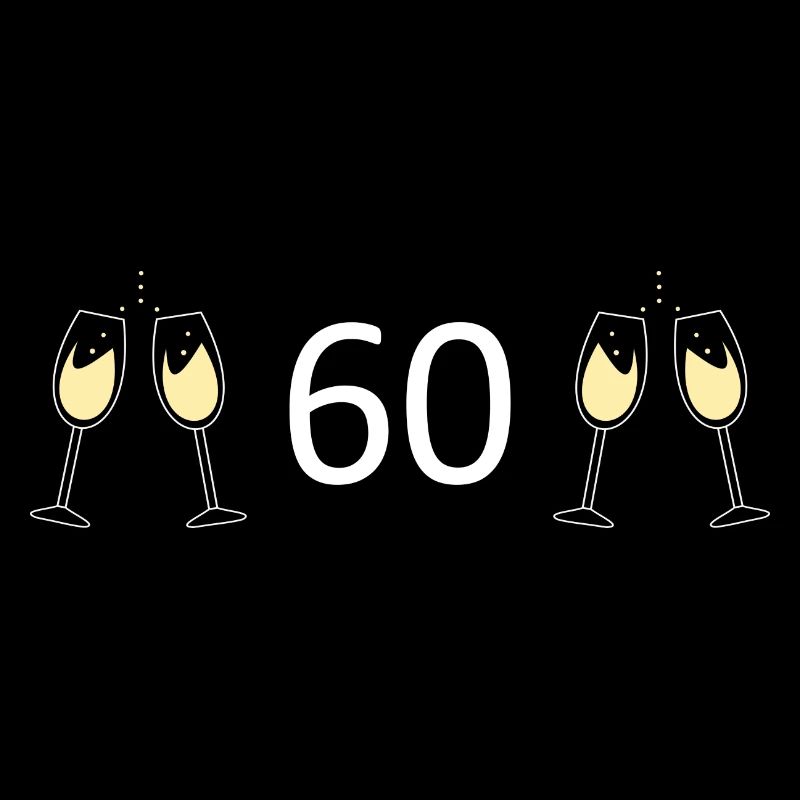 60e anniversaire 60 ans 60 Numéro 60 Blanc