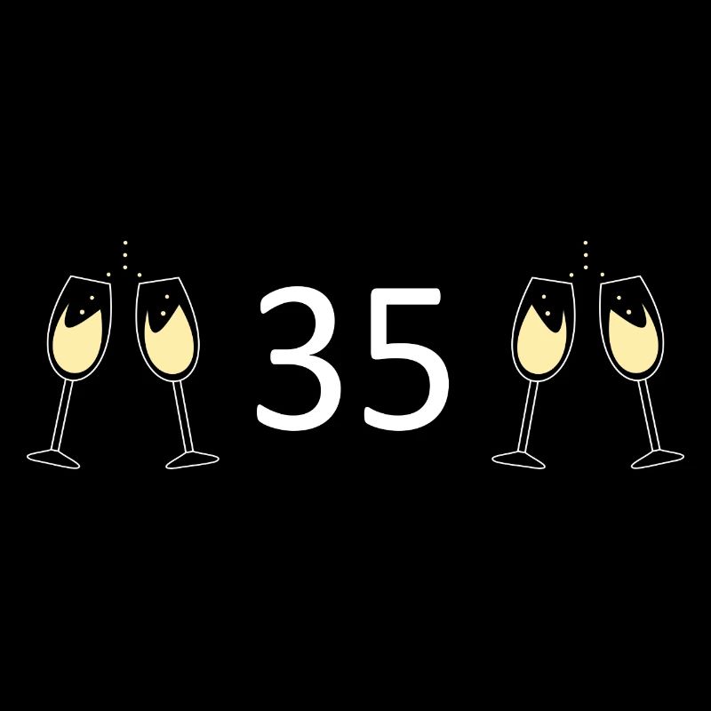 35e anniversaire 35 ans Numéro 35 Blanc