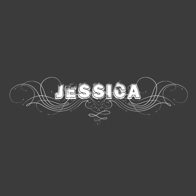 Lettrage JESSICA avec lignes décoratives