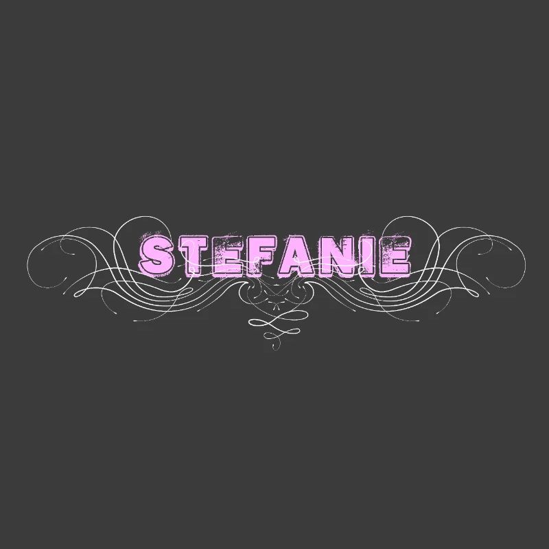Lettrage STEFANIE avec lignes décoratives