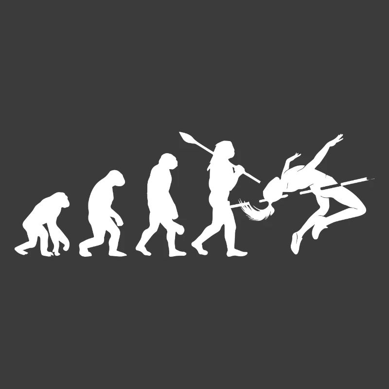 High Jumping Evolution Athlete Silhouette Art