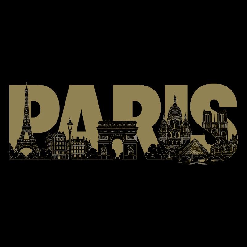 Paris France Tour Eiffel Arc de Triomphe