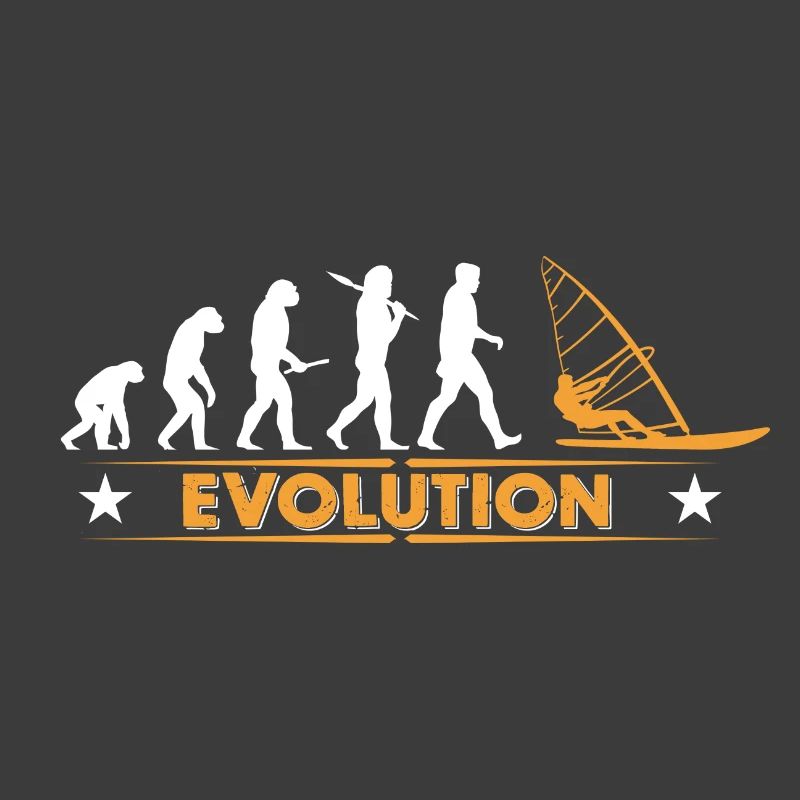 Evolution de la planche à voile - orange/blanc