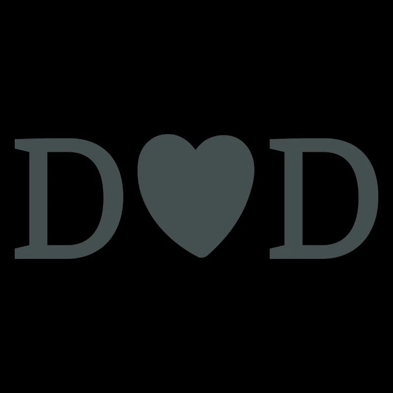 DAD Heart D Monogram