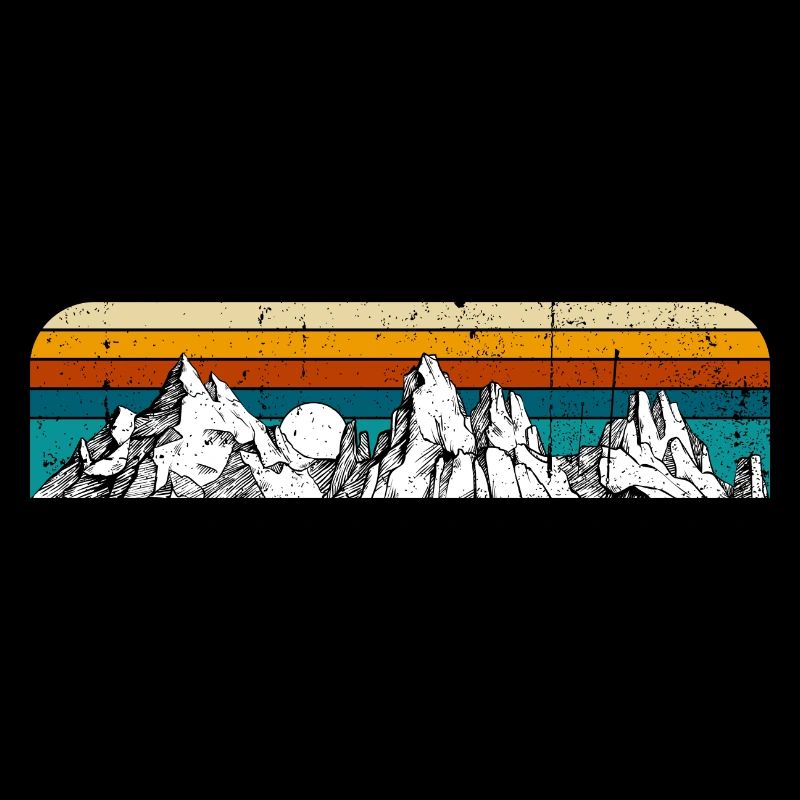 Retro Mountain Sunset