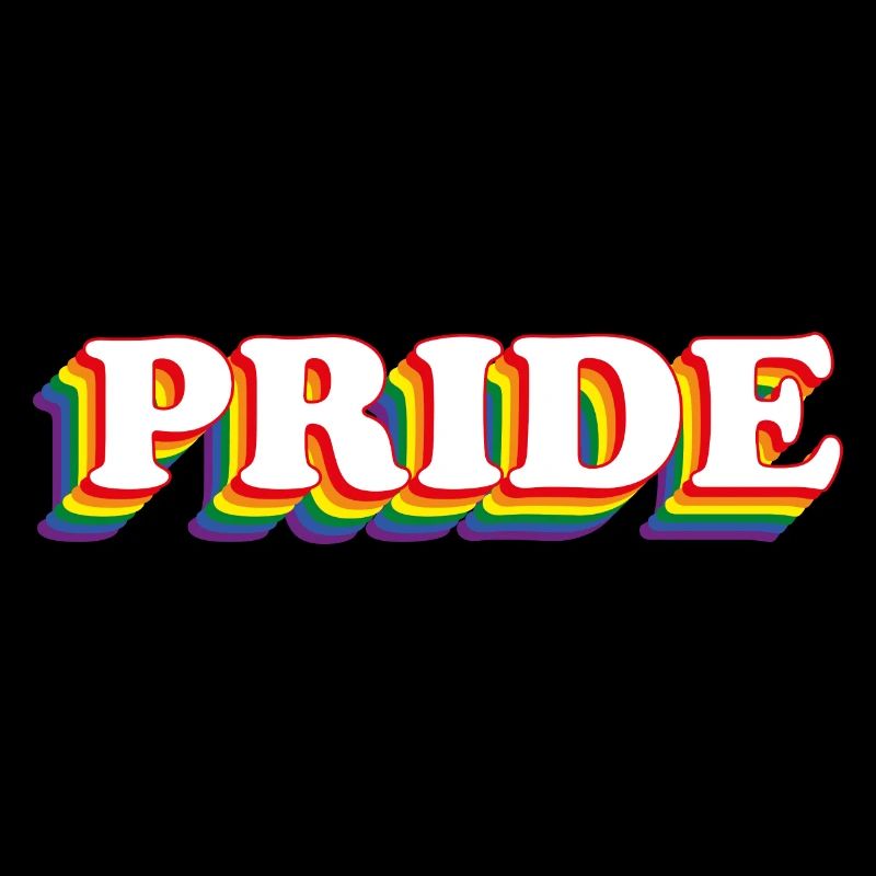 PRIDE with rainbow colors LGBT