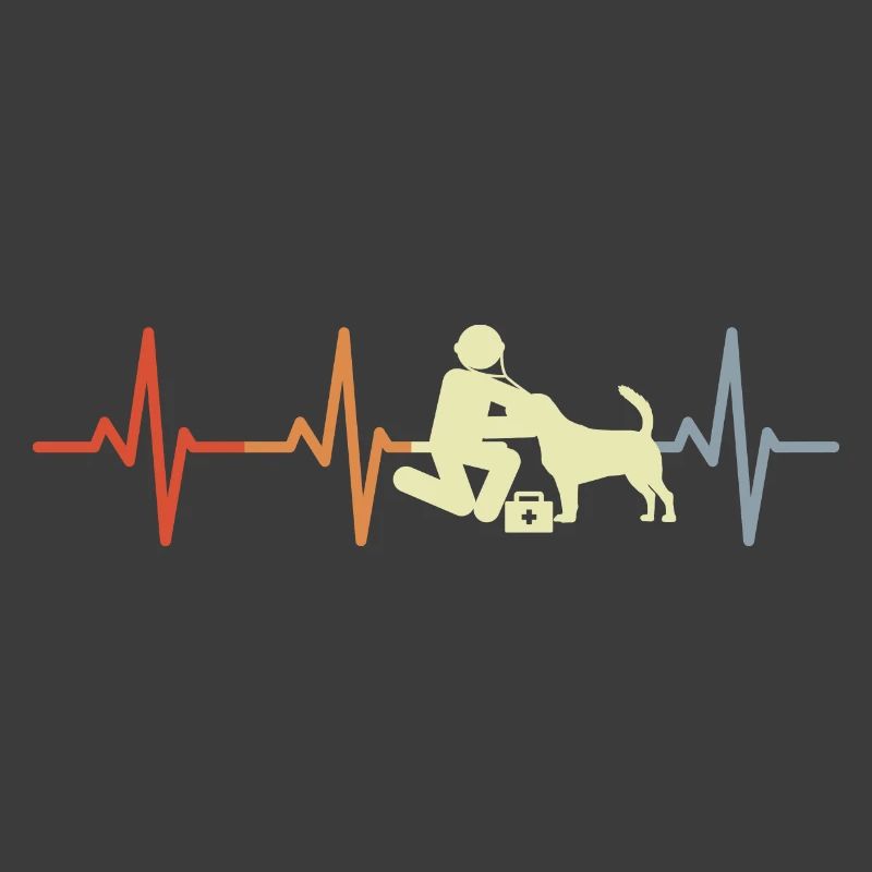 Veterinarian Stick Figures ECG