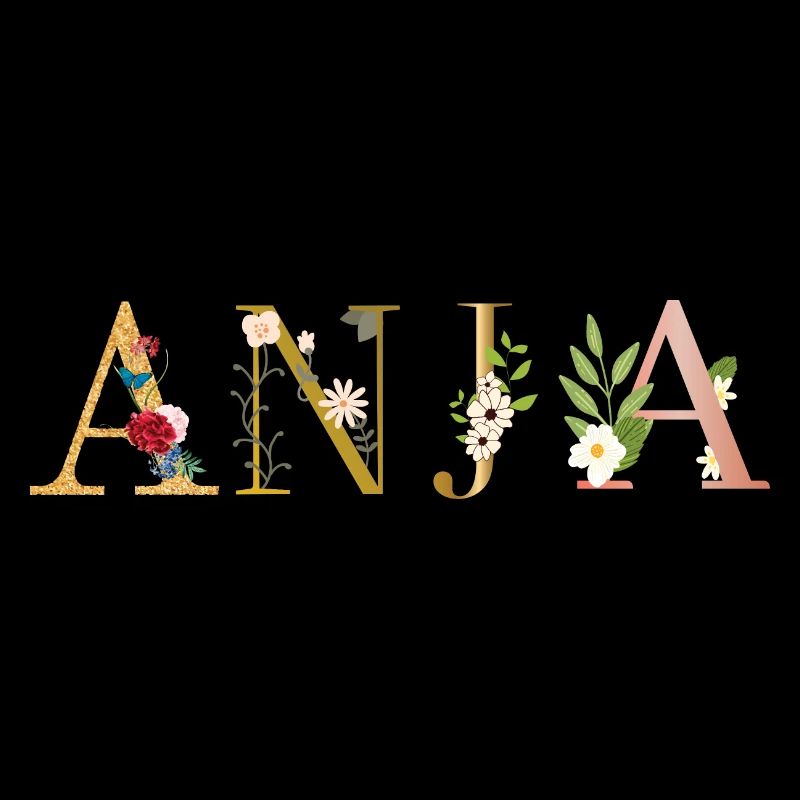 ANJA Name decorated with flowers