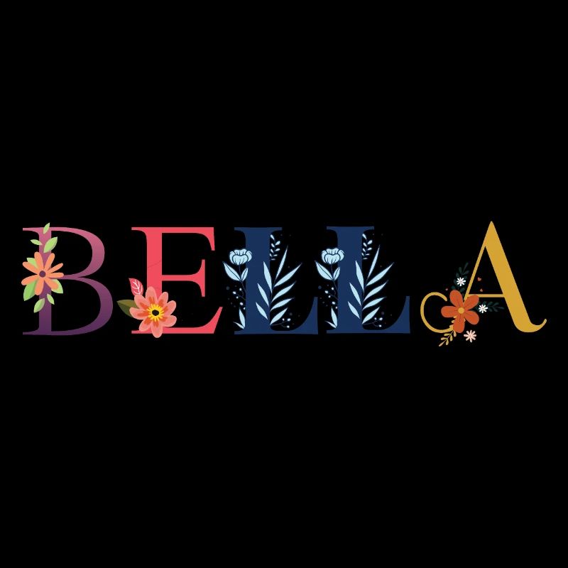Le nom BELLA est décoré de fleurs