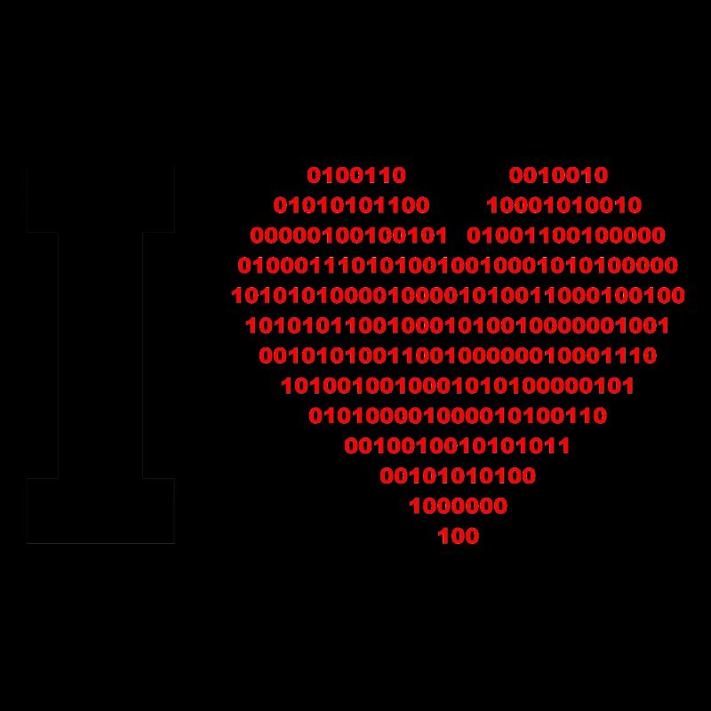 I LOVE - Binary heart - digital - black