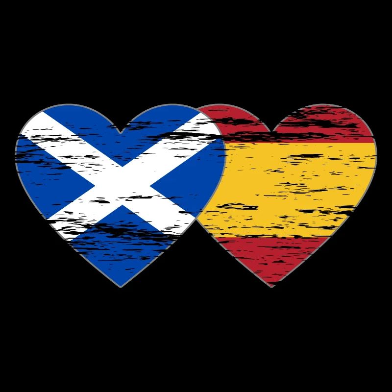 Ecosse Espagne Drapeau Coeur Utilisé