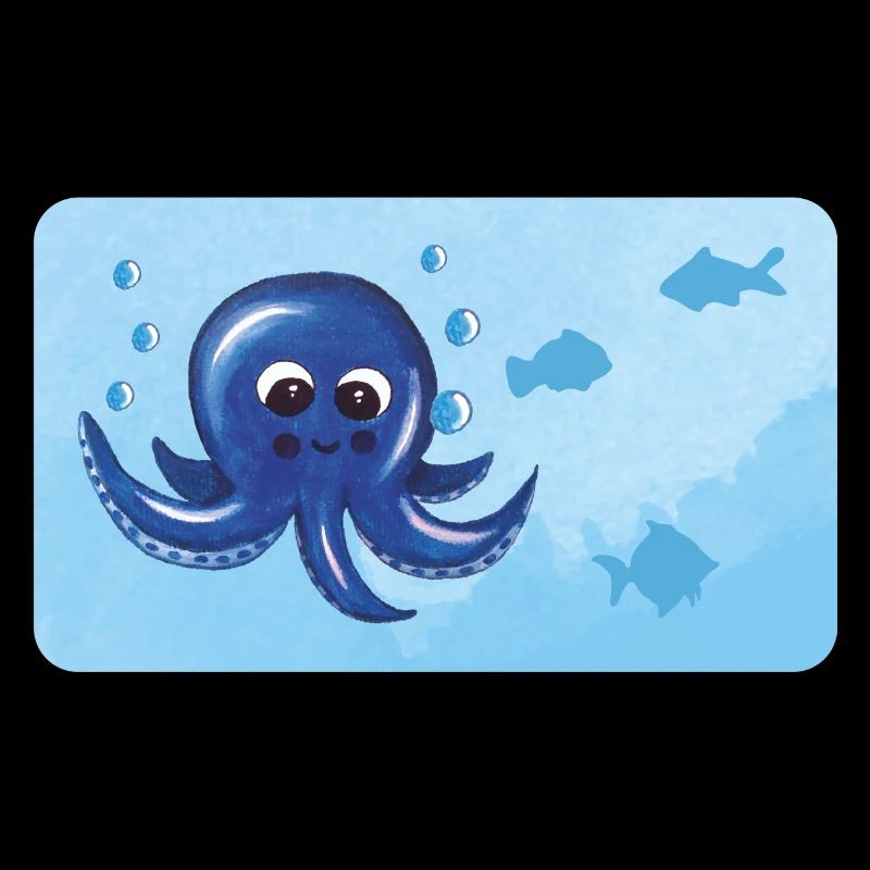 Funny octopus and fish with bubbles