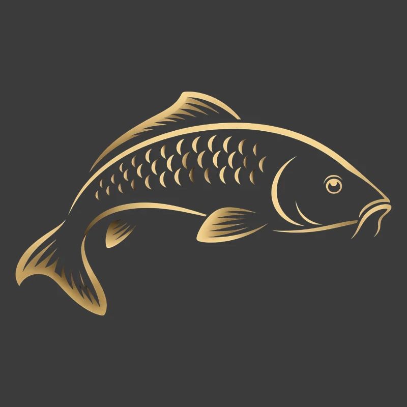 Graphisme minimaliste de pêche Carp Fish