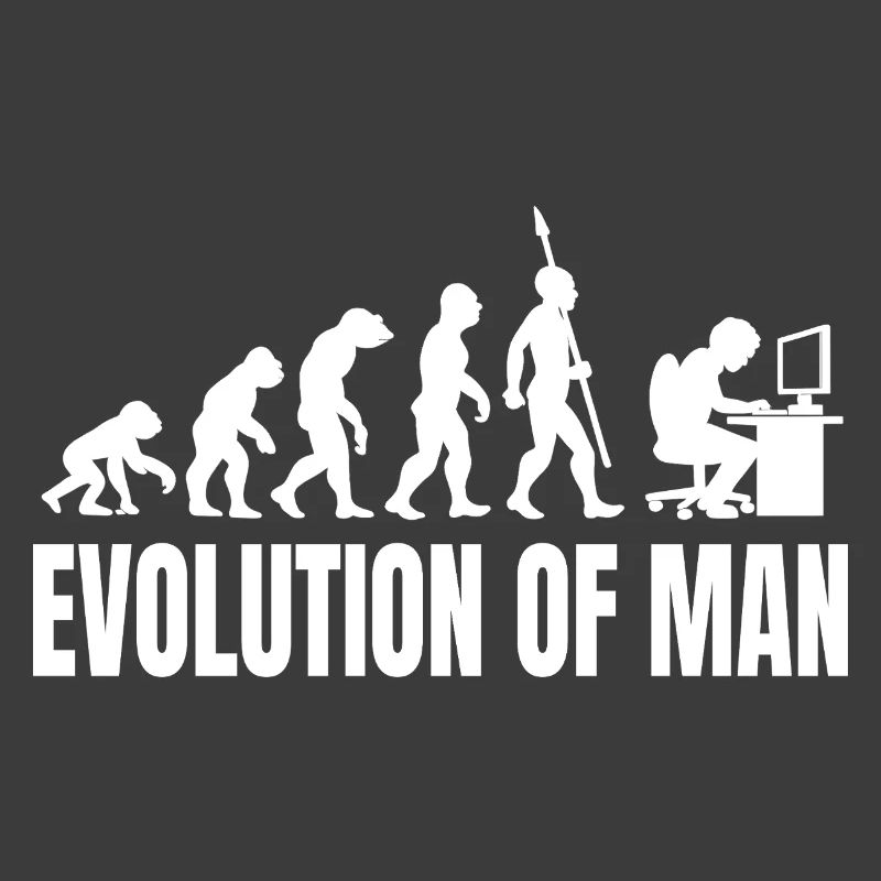 Programmierer Computerfreak Evolution Retro