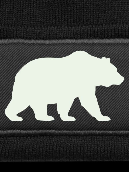 Soft green bear silhouette