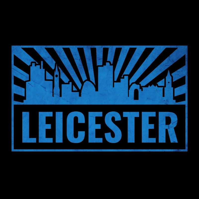 Leicester Skyline Blau Strahlen