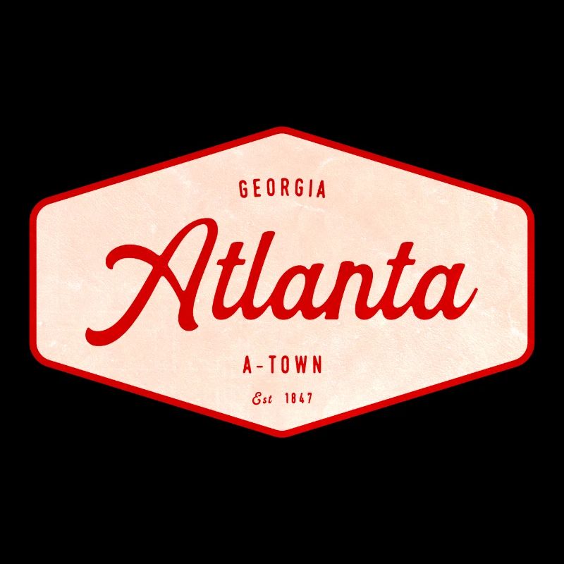 T-shirt Vintage Emblem Atlanta Script