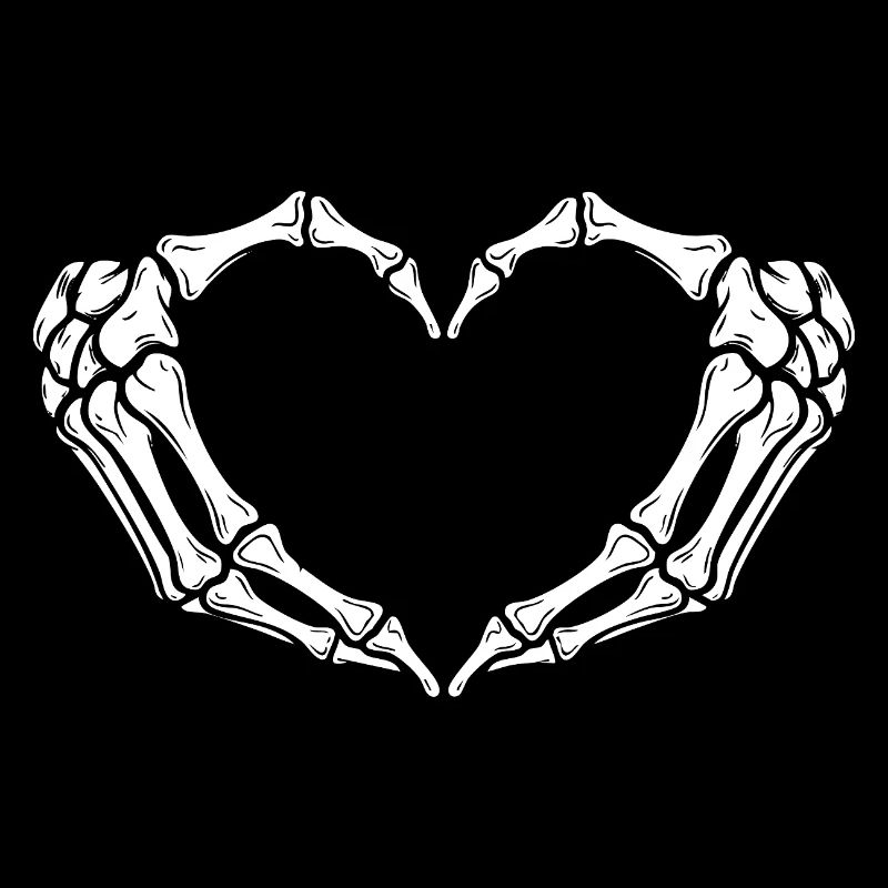 Skeleton Hands Heart — Spooky Halloween Skeleton 
