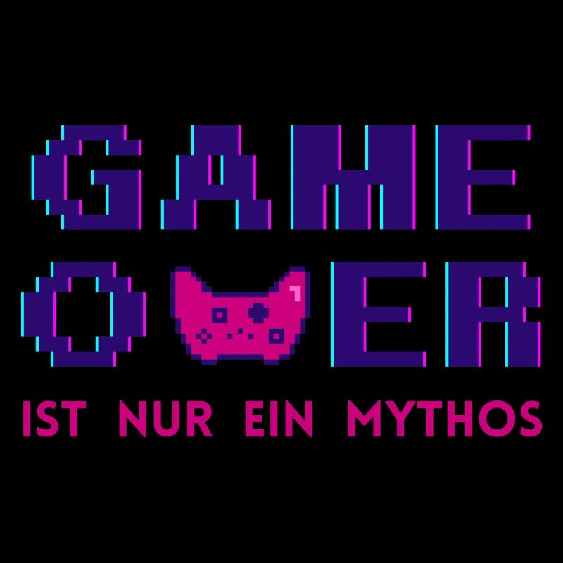 Game Over Mythos Dark Retro Pixel