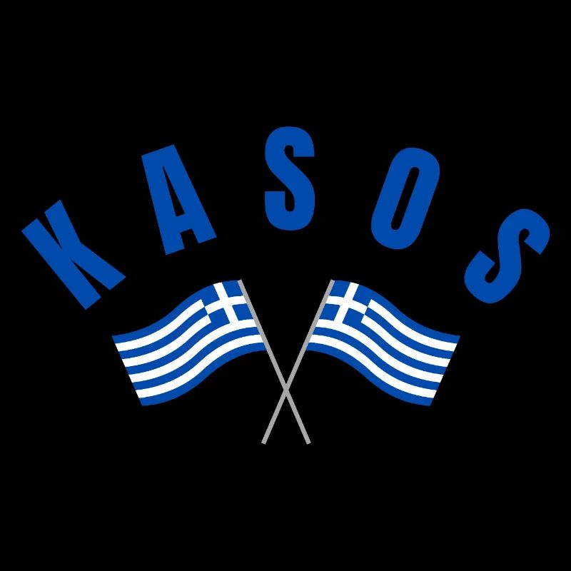 Kasos Crossed Greek Flags